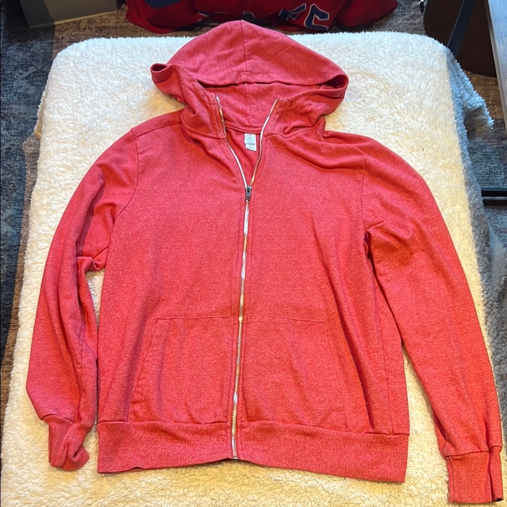 Alternative Apparel Men’s Red Zip-Up Hoodie